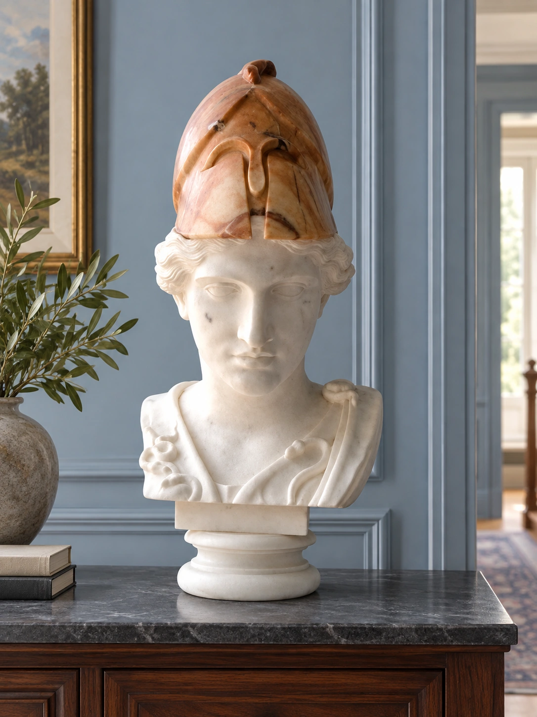 Athena o Minerva Dea Guerriera, ambientazione in domestico.