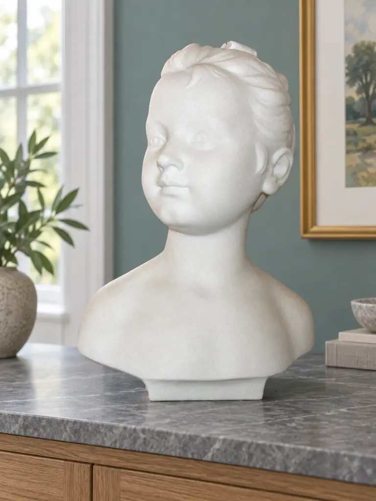 Busto Bambina Brognart, ambientazione in domestico.