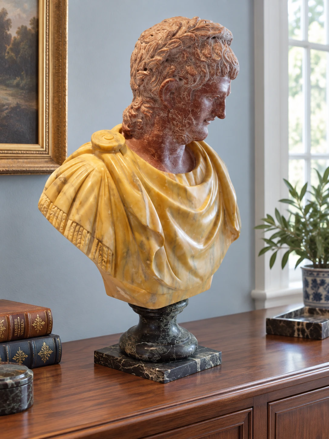 Busto di Nerone imperatore, ambientazione in domestico.