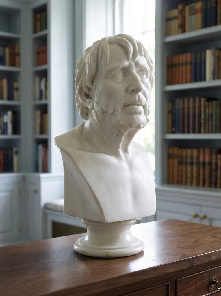 Busto Testa di Seneca in Marmo